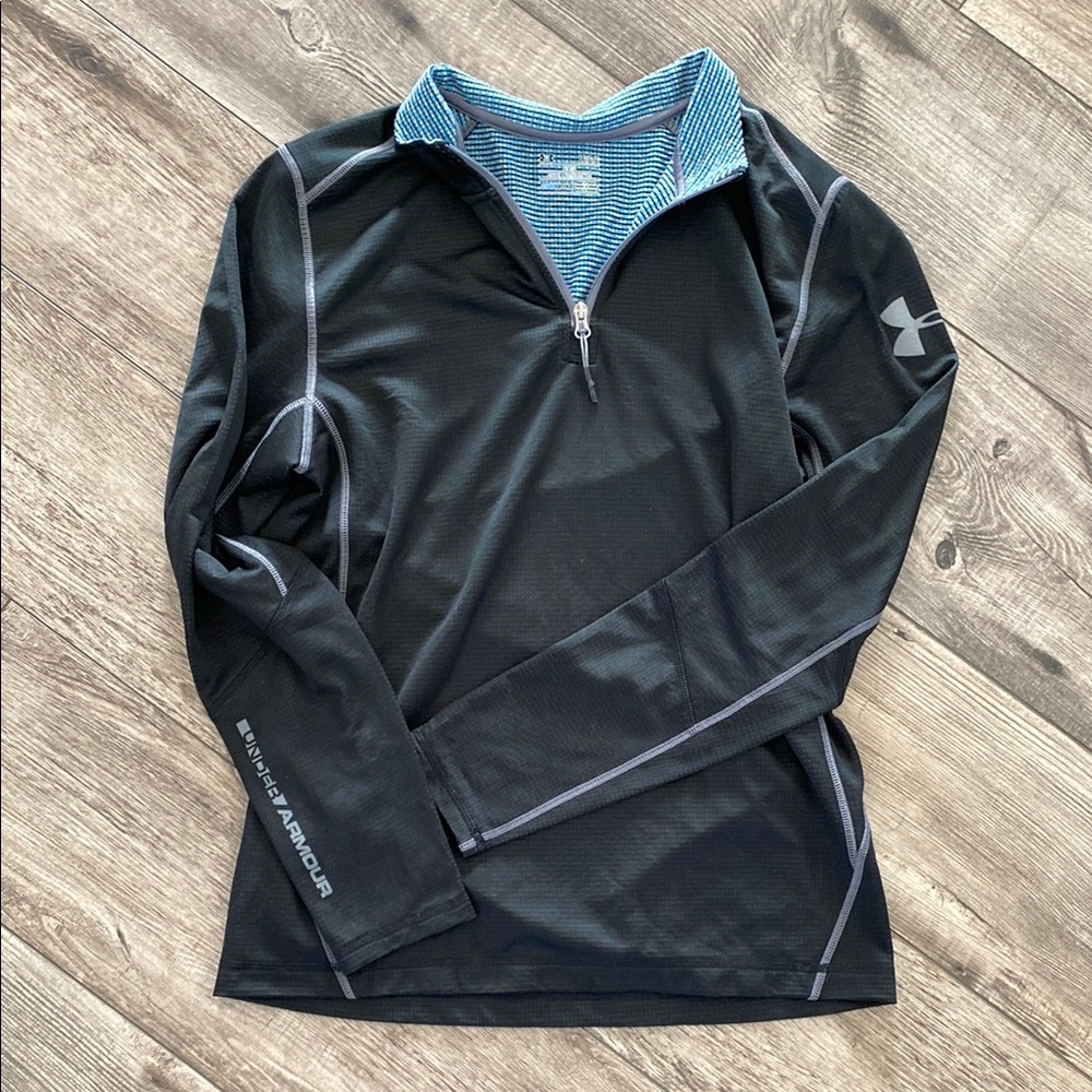 Under Armour Black and Blue Quarter-Zip Pullover